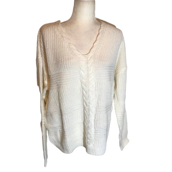 Derek Heart Lace Up Mix Stitch Sweater. New With Tickets. Size 2X - Picture 1 of 6